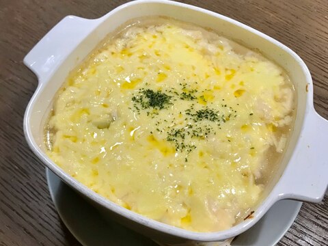 ホッとする美味しさ！白葱のスープグラタン